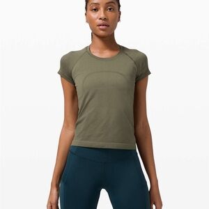 Lululemon swiftly tech short sleeve 2.0 race length Olive Green Women's Top